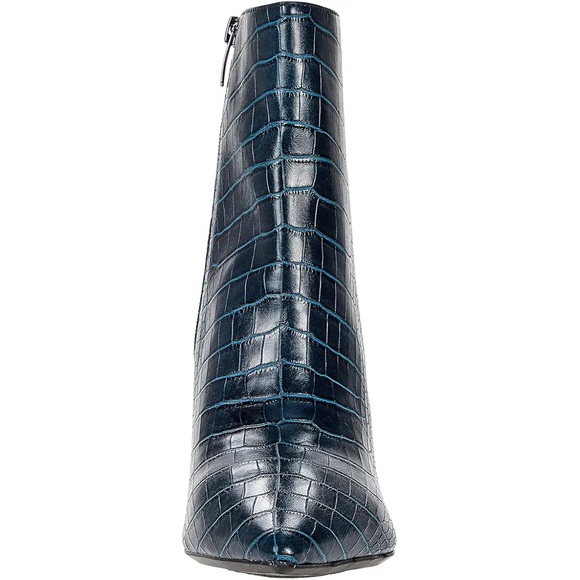 Nine West Casey Teal Croc Pointed Toe Ankle Boot - Picture 2 of 6